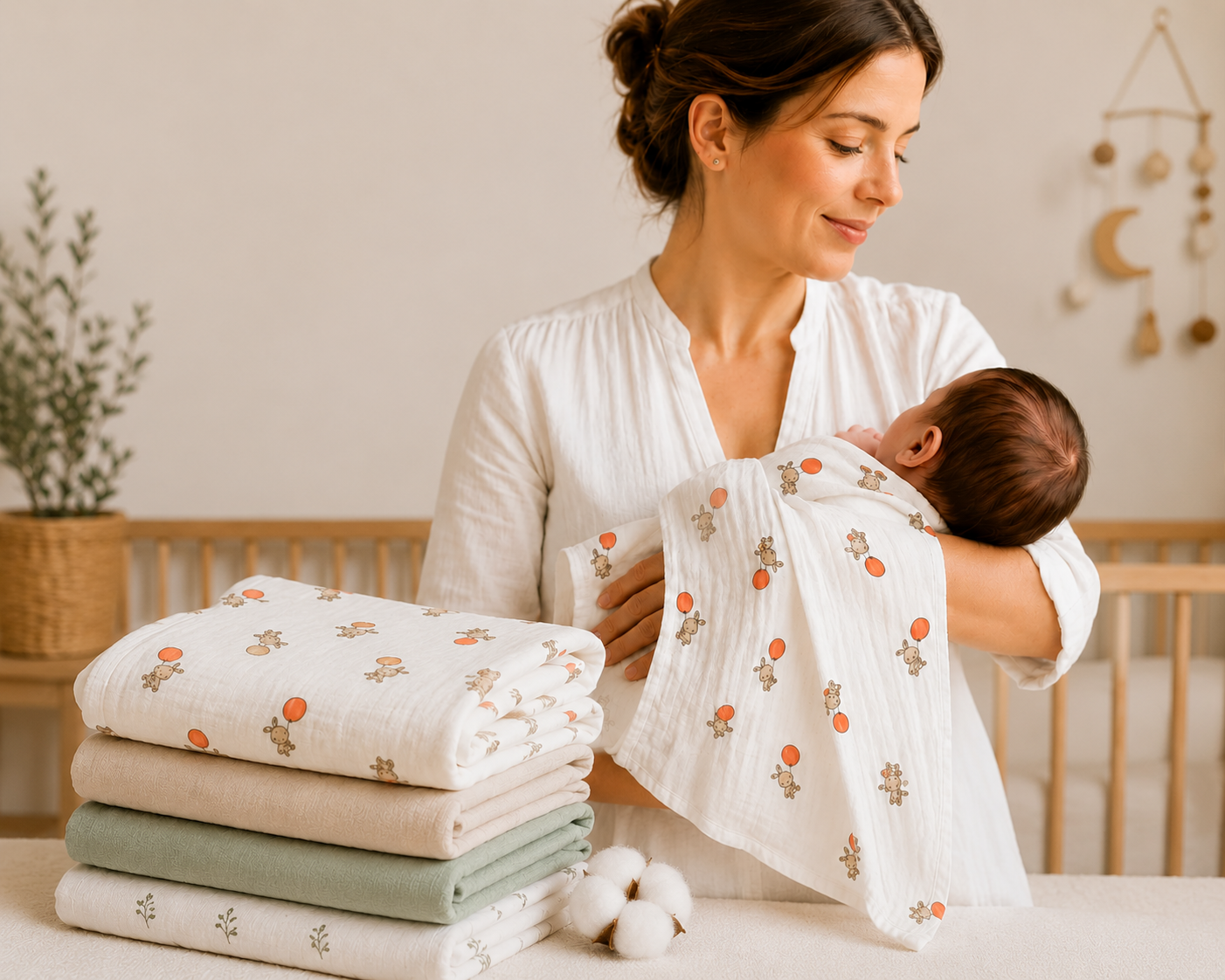Bamboo Cotton Muslin Blankets