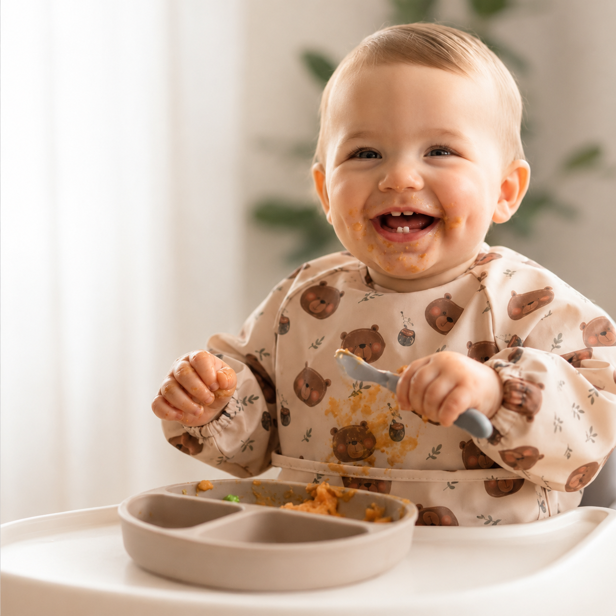 Long Sleeve Bib - Teddy