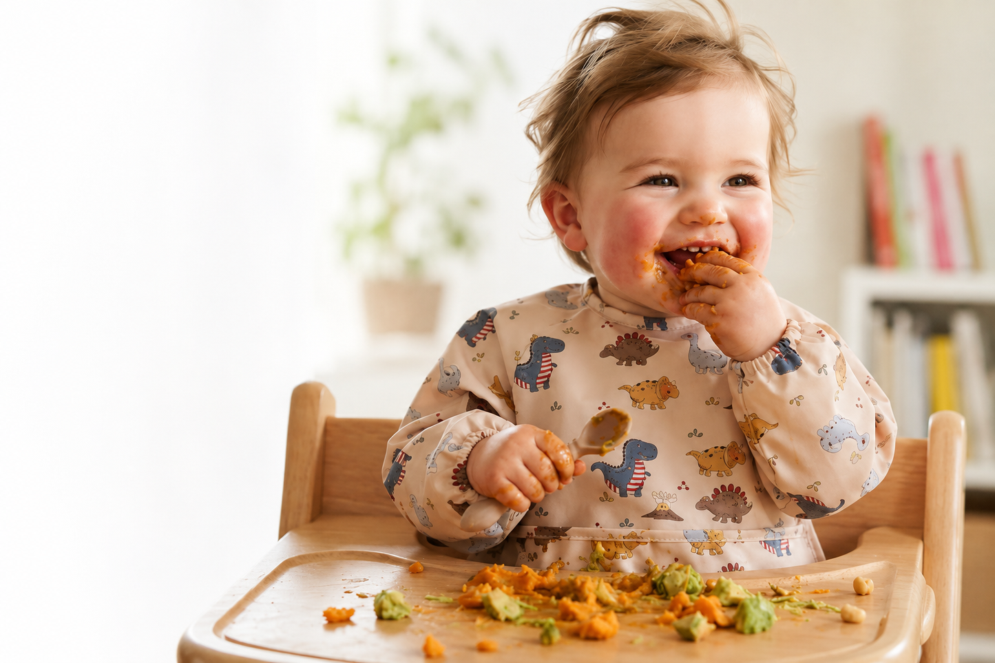 Long Sleeve Bib - Dino