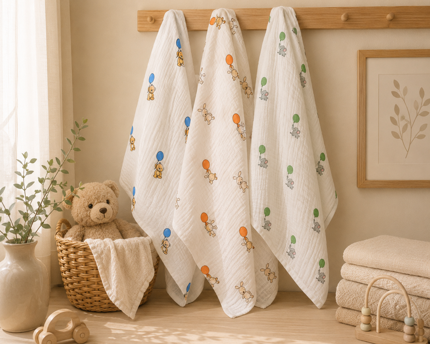 Bamboo Cotton Muslin Swaddle Blanket