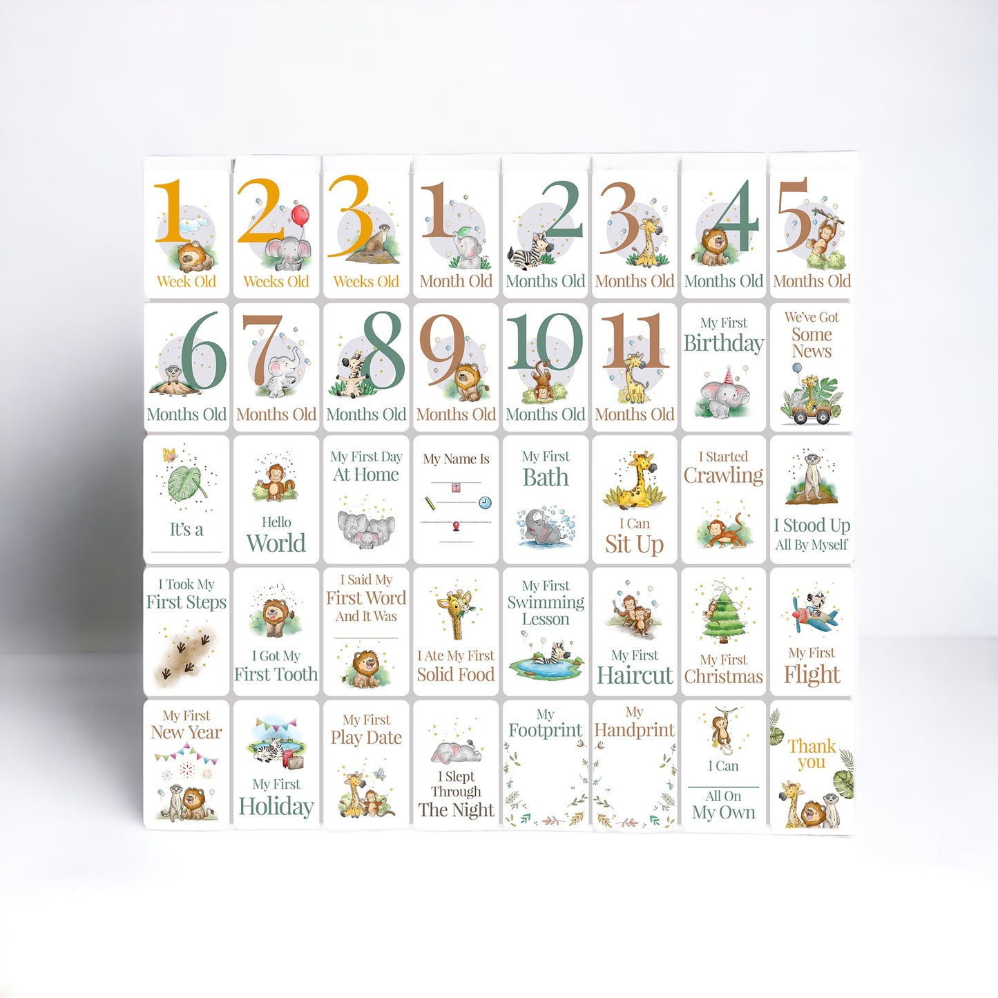 Baby Milestone Cards - Jungle Edition