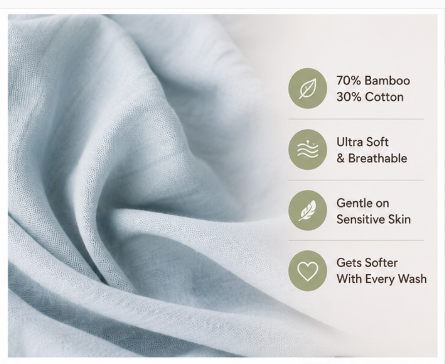 Ultra-Soft Bamboo Muslin Squares – Pack of 6