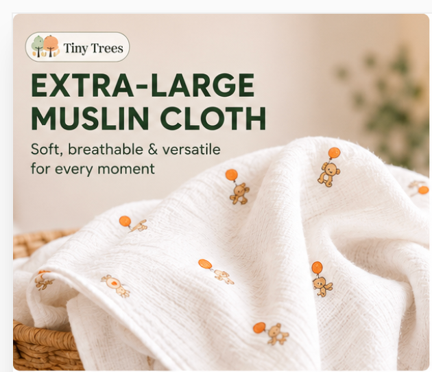 Bamboo Cotton Muslin Swaddle Blanket