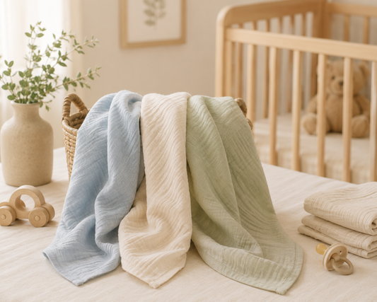 Ultra-soft bamboo muslin squares pack of six